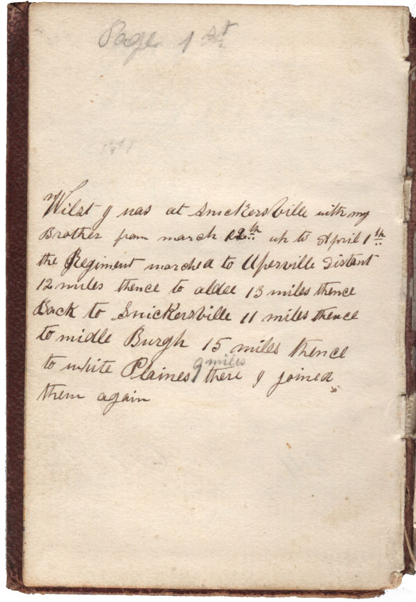 Jesse Labar Civil War Diary, page 1