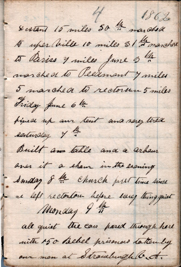 Jesse Labar Civil War Diary, page 4